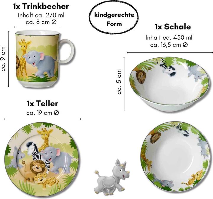 Produktbild Ritzenhoff & Breker R+B Ki-geschirr Afrikatiere 3t