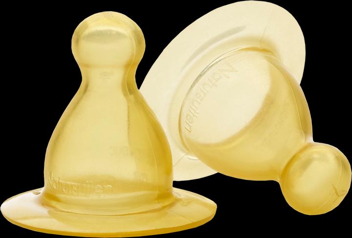 Natursutten Natural rubber pacifier for glass bottles, slow flow 0m + 2 pcs (2 x, up to 6 M.)