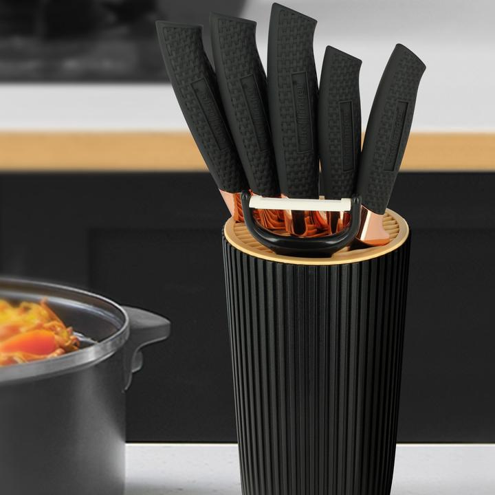 Produktbild Cheffinger Messerset - 7 Teile - Gold und Schwarz