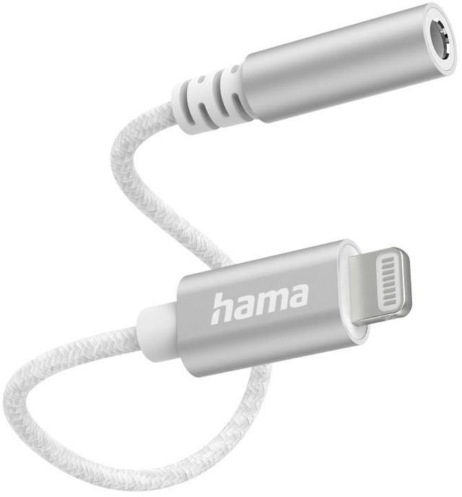Productafbeelding Hama Lightning Adapter naar 3.5mm Audio Jack, Wit (3,5 mm aansluiting, Bliksem)