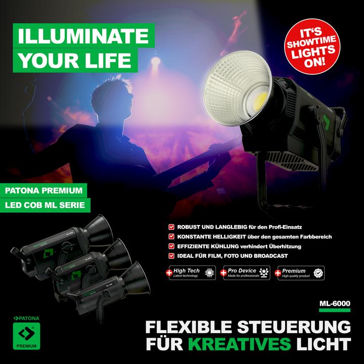 Produktbild Patona Premium LED professionelles Fotolicht Videolicht LED 600W COB ML-6000 inkl. Tragetasche