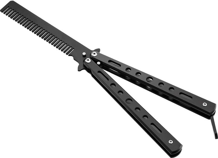 JTI Haarkamm, Butterflymesser - Schwarz