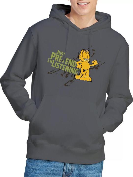 Immagine prodotto Garfield Just Pretend I'm Listening Felpa con Cappuccio Uomo (L)