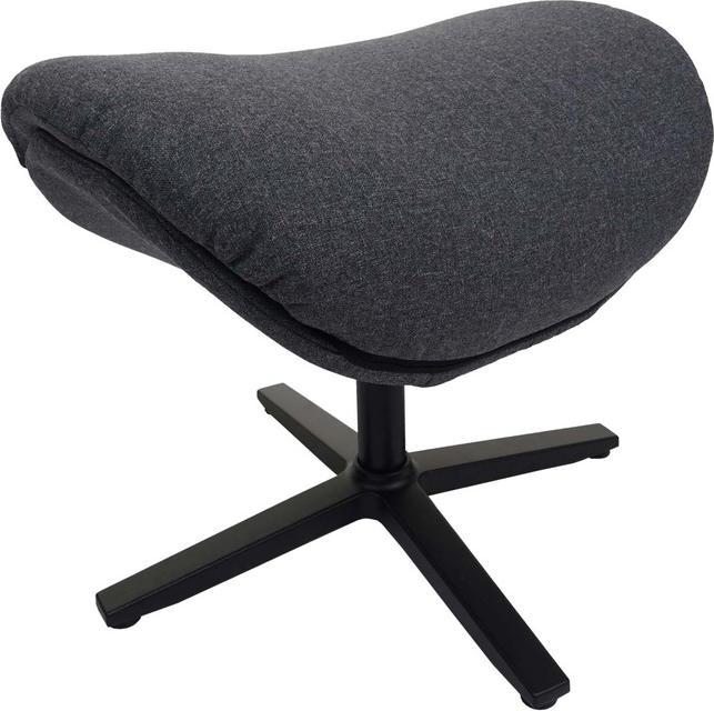 Produktbild Mendler Relaxsessel + Hocker HWC-L12, Fernsehsessel Wippfunktion, drehbar, Metall Stoff/Textil - dunkelgrau