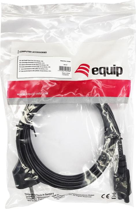Image du produit equip Câble d'alimentation à 3 pôles pour ordinateurs portables et moniteurs 1,8m (1.80 m)