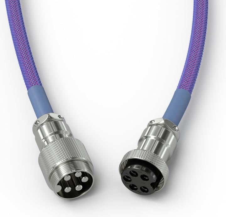 Actual product image Glorious GMMK Coiled Cable Nebula, coiled cable, USB-C/USB-A - purple/silver
