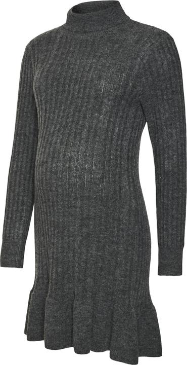 Mamalicious Normal geschnitten Rollkragen Gerippte Ärmelbündchen Schmale Ärmel Kurzes Kleid Strickkleid