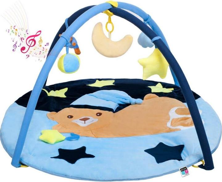 Playto Spieldecke mit Melodie spici teddybär blau