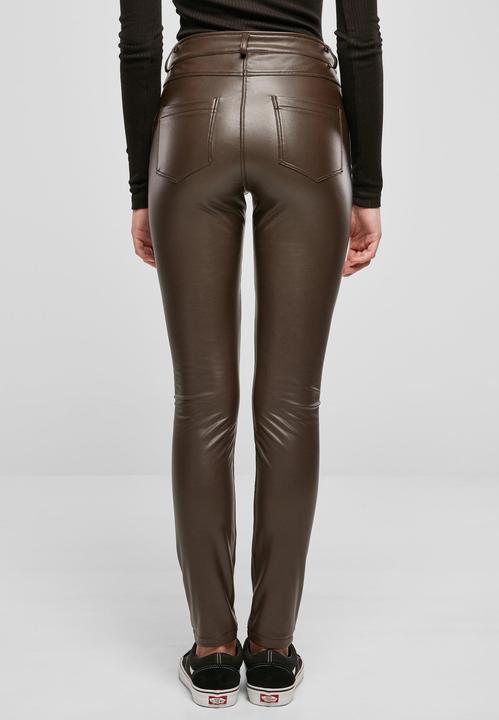 Actual product image Urban Classics Ladies Mid Waist Synthetic Leather Pants (28)