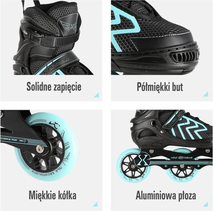 Produktbild Nils NA19318 Juodas-TÜRKIS GRÖSSE S (31-34) INLINE-SKATES EXTREME (32)