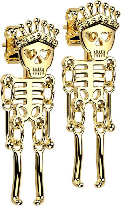 Star Piercing Ohrstecker vergoldet Anhänger Skelett (ohne Messing, Chirurgenstahl 316L)
