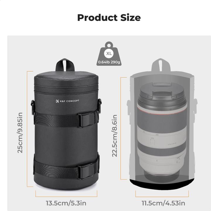 Produktbild K&F Concept Camera Lens Pouch XL Size (Objektivtasche)
