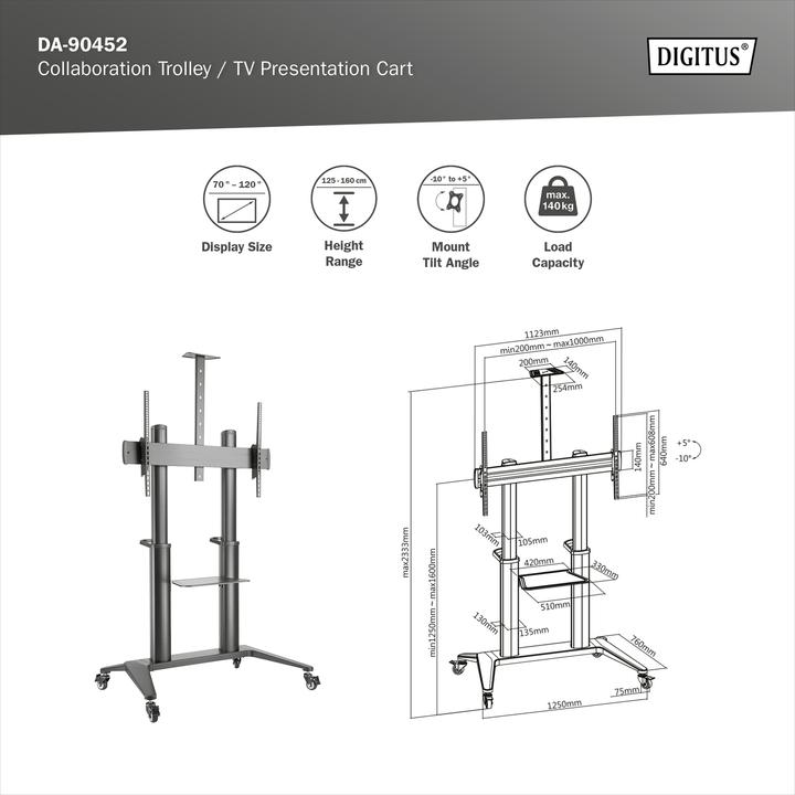 Image du produit Digitus DA-90452 (Universel, 120", 140 kg)