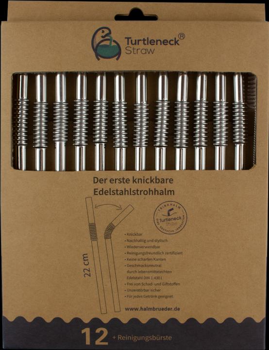 Produktbild Turtleneck Straw Biegbare Edelstahl Trinkhalme (12 x)