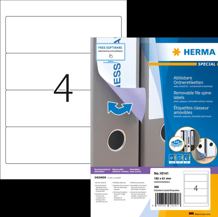 Produktbild HERMA Ablösbare Ordneretiketten A4