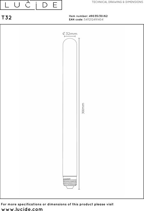 Immagine prodotto Lucide E27 (E27, 5 W, 380 lm, 1 x, G)