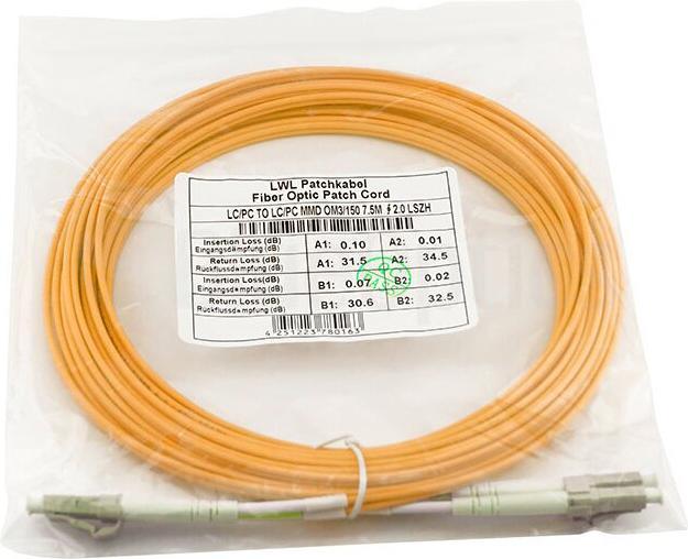 Actual product image BlueOptics Duplex fibre optic patch cable LC-LC multimode OM2 20 metres (20 m)