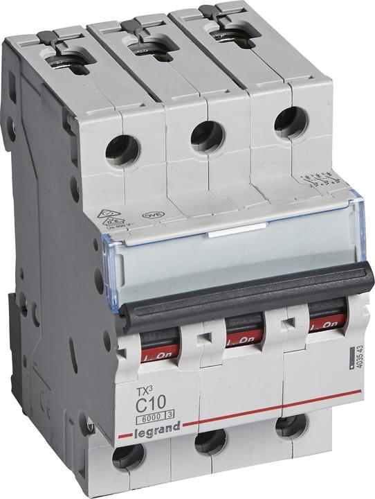 Actual product image Legrand Circuit breaker Tx3 403543 Ls C10A 3P 6Ka 3M 403543