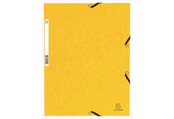 Image du produit Exacompta Chemise à élastique 3 rabats carte lustrée 355gm2 - A4 - Jaune (A4, 1 x)