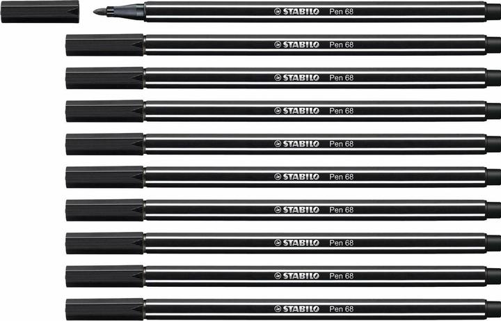 Actual product image STABILO Pen 68 Premium felt-tip pen (Black, 10 x)