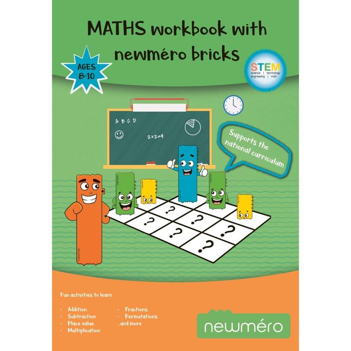 Actual product image Newmero Arbeitsheft für Schüler von 8 - 10 Jahren (French, German, Swedish, English, Danish)