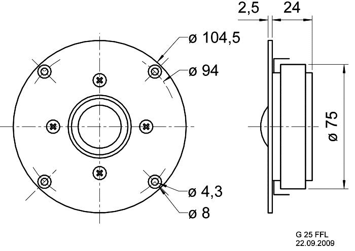 Produktbild Visaton Gewebekalotte G 25 FFL, 8 Ohm