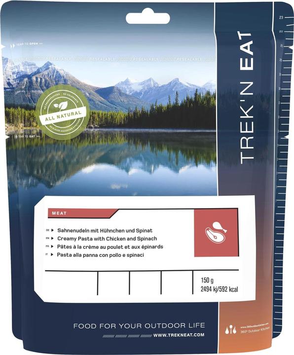 Actual product image Trek'n Eat Chicken in cream noodles with spinach (150 g)