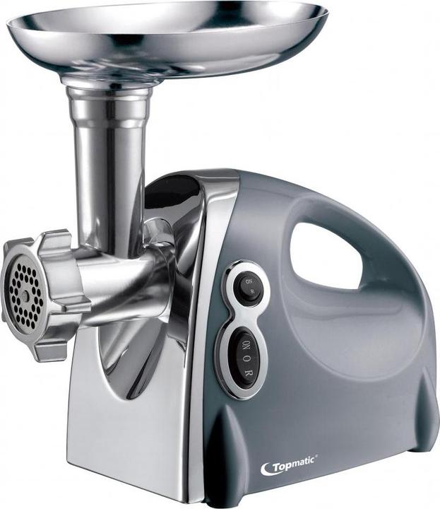 Productafbeelding Topmatic MG-1200.3 Zilverkleurige elektrische vleesmolen 1200W roestvrij staal met terugdraaiende beweging