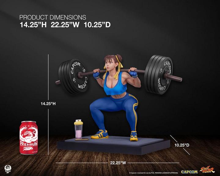 Actual product image PCS Street Fighter statuette Premier Series 1/4 Chun-Li Powerlifting (Alpha Edition) 37 cm