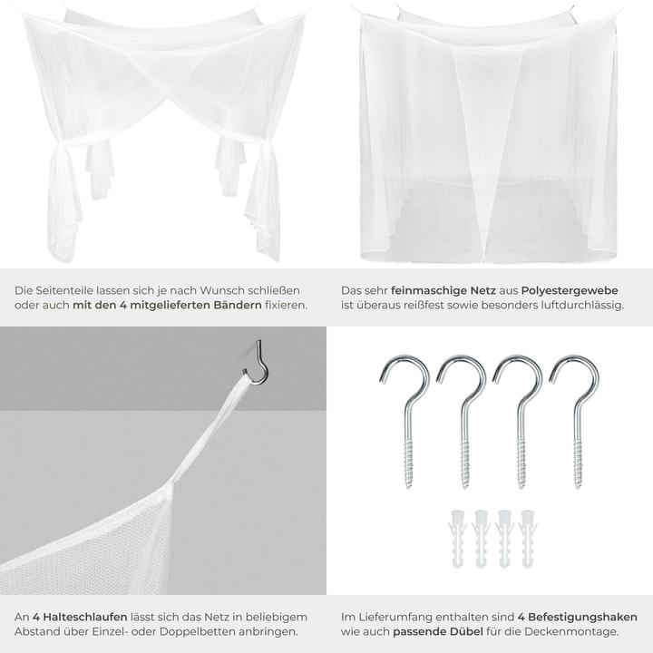 Image du produit tectake Moustiquaire pour Lit (200 x 210 cm)