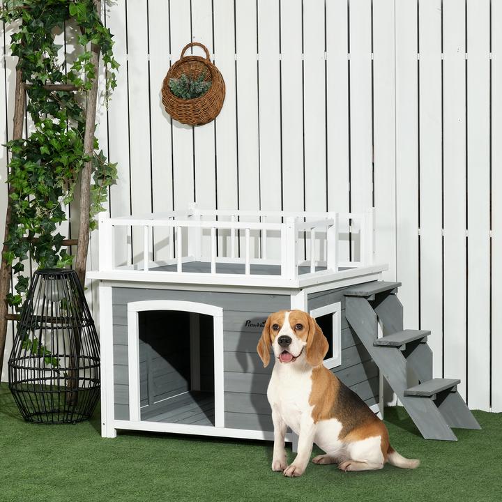 Actual product image PawHut Dog kennel with stairs (Dog house)