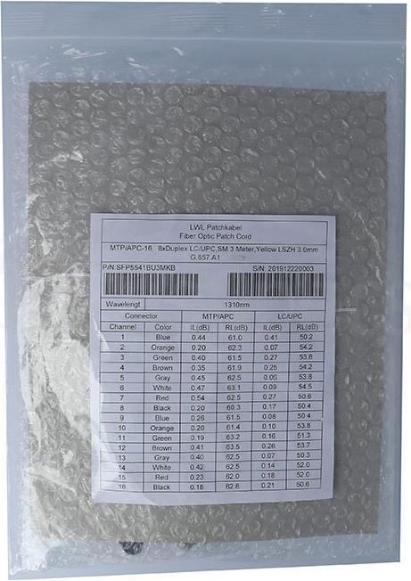 Produktbild BlueOptics LWL MTP/8xLC Duplex Breakout Kabel OM4 1 Meter (1 m)