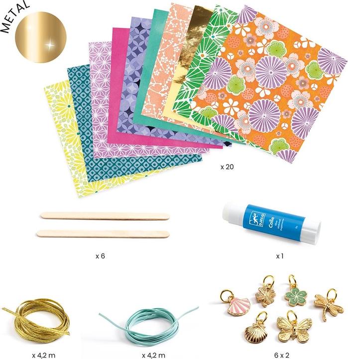 Actual product image Djeco DIY - paper beads and bracelets golden