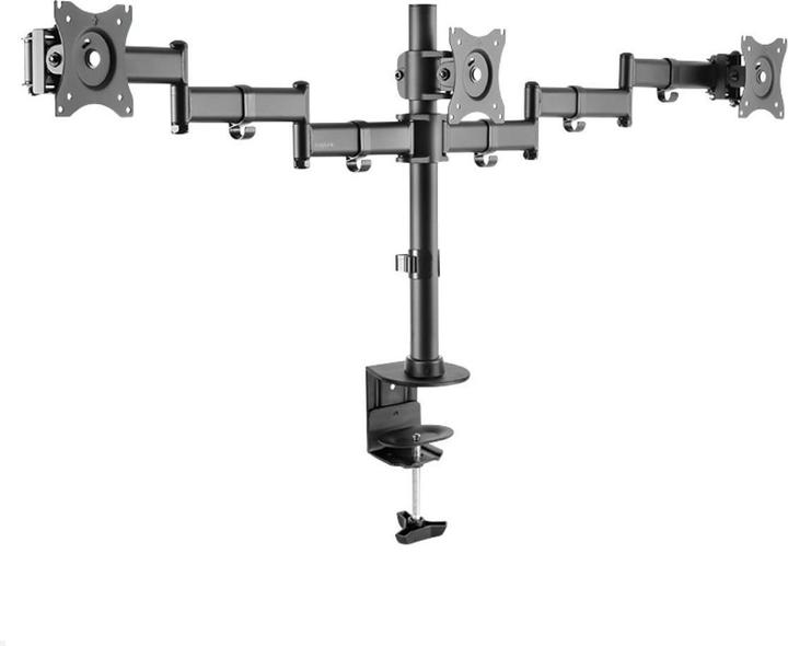 Produktbild MonLines MTH015B Monitorhalter für 3 Monitore nebeneinander bis 27 Zoll (Tisch, 27")