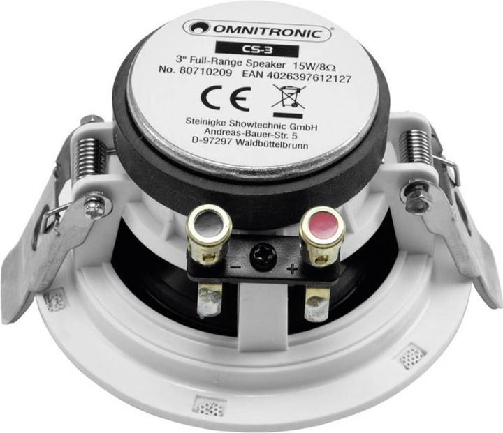 Image du produit Omnitronic Haut-parleur de plafond CS3 blanc 2x (1 paire)