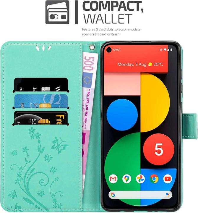 Produktbild Cadorabo Hülle für Google PIXEL 5 mit Blumen Muster (Google Pixel 5)
