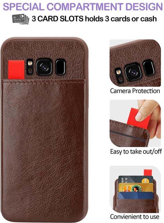 Produktbild Cadorabo TPU Kunstleder mit Kartenfach Cover (Samsung Galaxy S8+)