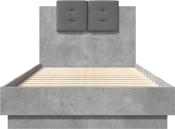 Produktbild VidaXL Bettgestell mit Kopfteil Betongrau (90 x 190 cm)