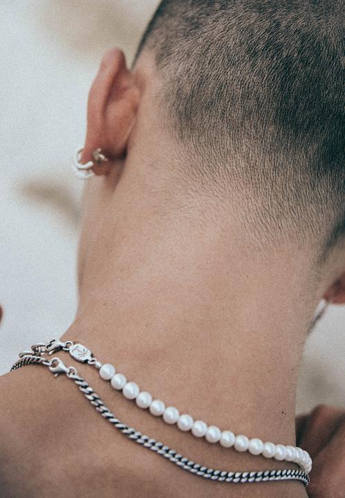 Immagine prodotto Haze & Glory Halskette Muschelperle Organic Beads 925 Silber (Argento 925, Nessuna pietra, Acciaio inossidabile, Perle di conchiglia)