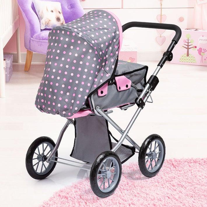 Actual product image Bayer Dolls Pram - City Star - Grey & Pink (13666AA)