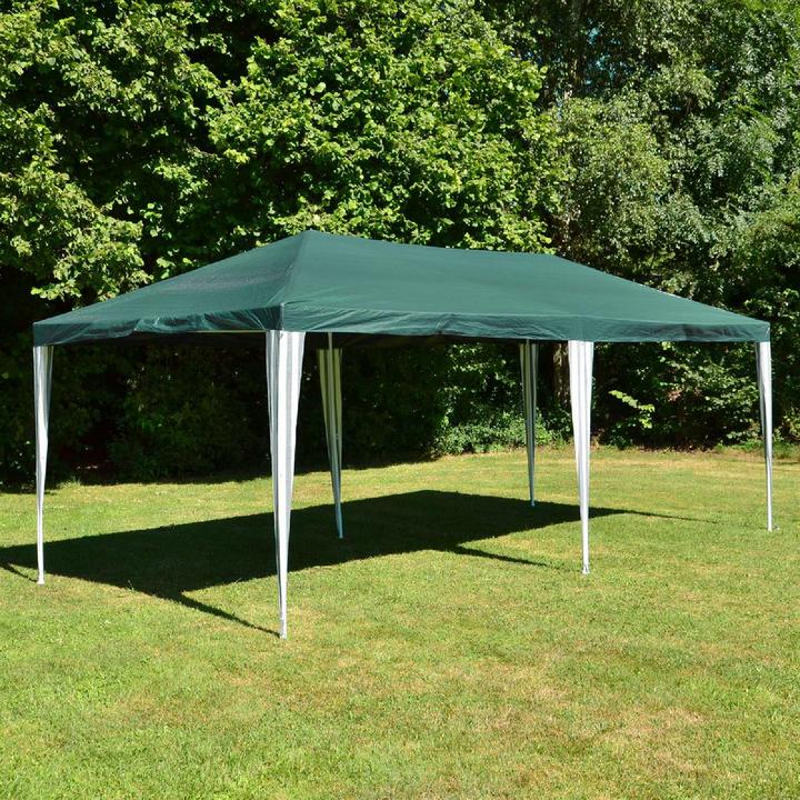 Produktbild VCM Pavillon Partyzelt grün 3x6m PE 110g/m² Gartenzelt Festzelt Eventzelt Marktzelt (300 cm, 600 cm)