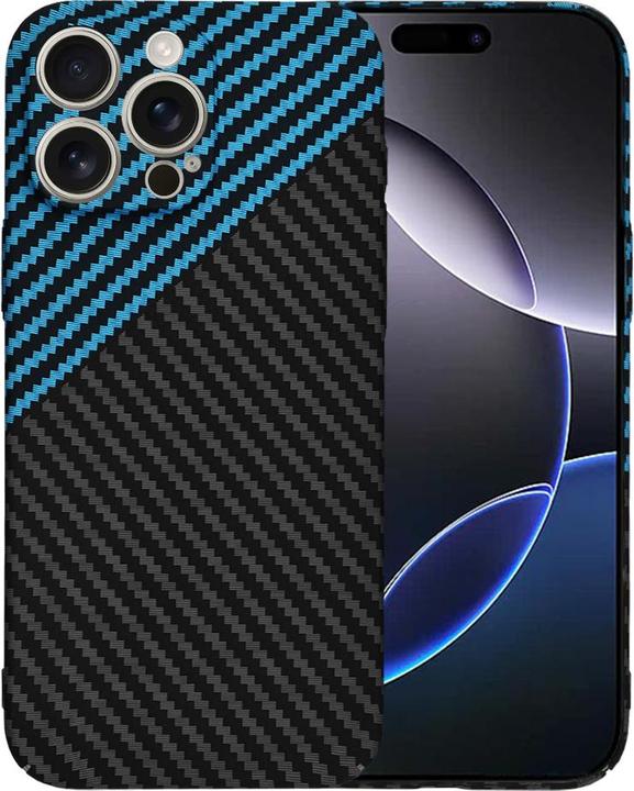 Produktbild Techsuit - Carbonite FiberShell - iPhone 16 Pro Max - Blue Pulse (Apple iPhone 16 Pro Max)