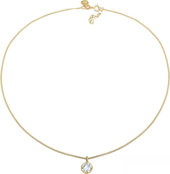 Elli Choker, Kristall Kette (925er Sterling Silber, Glaskristall, 36 cm)