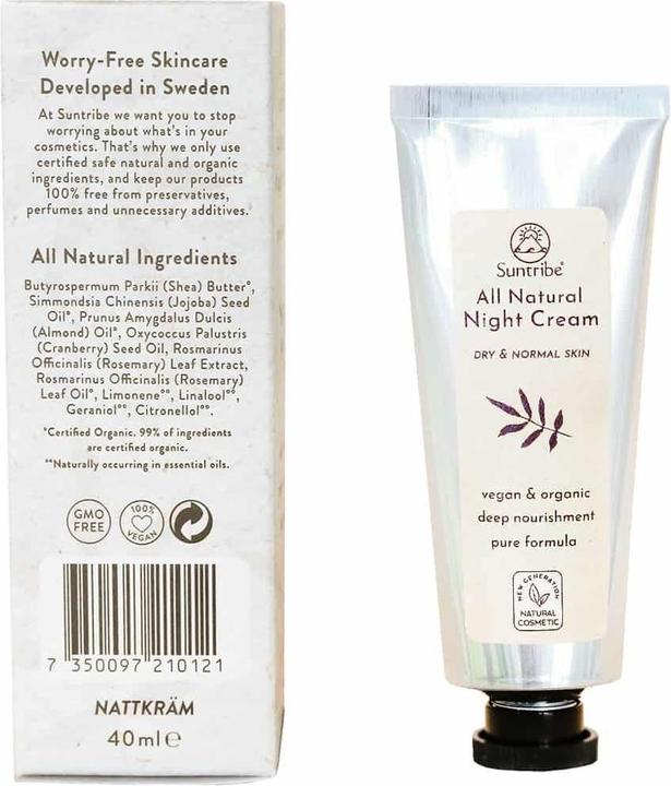 Suntribe Bio-Nachtcreme Cranberry & Rosmarin (40 ml, Nachtcreme, SPF 20)