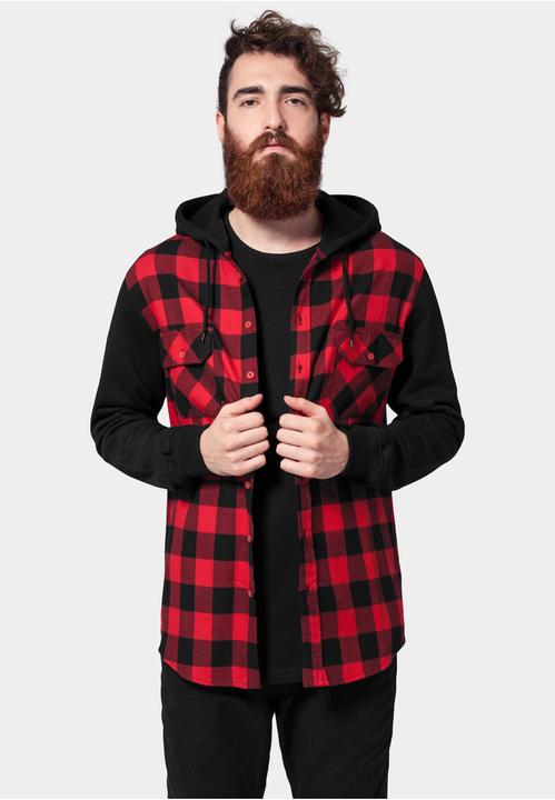 Immagine prodotto Urban Classics Camicia con cappuccio e maniche in flanella a quadri (M)