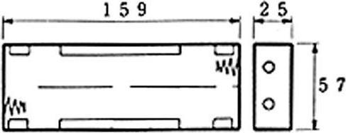 Produktbild Velleman BH261D Batteriehalter 6x Baby (C) Lötanschluss (L x B x H) 159 x 57 x 2