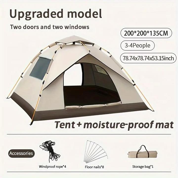 Actual product image Fun Outside Quick to pitch tent with quick-release fastener for 3-4 people (Inflatable tent, 3 persons)
