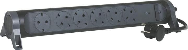 Actual product image Legrand Rotating power strip 6x socket, SPD, 1.5m cable Black 694513 (6 x, CEE7, 1.50 m)