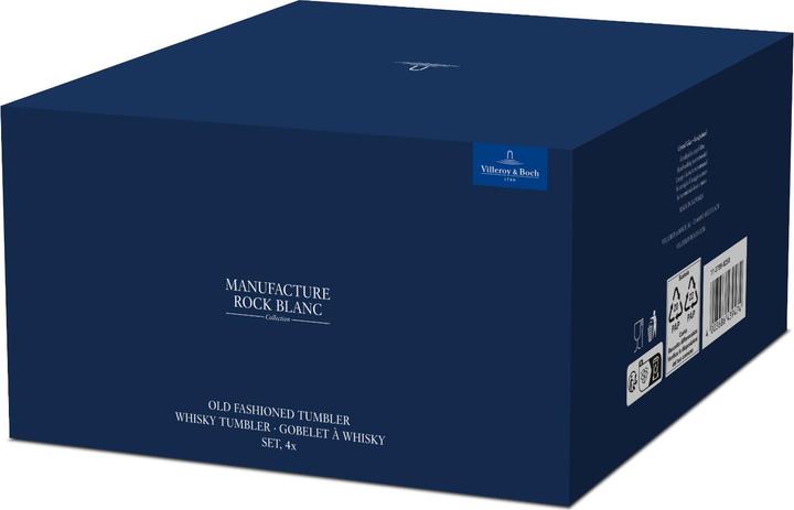 Produktbild Villeroy & Boch Whisky Tumbler, Set 4 tlg Manufacture Rock blanc (2.50 dl, 4 x, Whiskygläser)