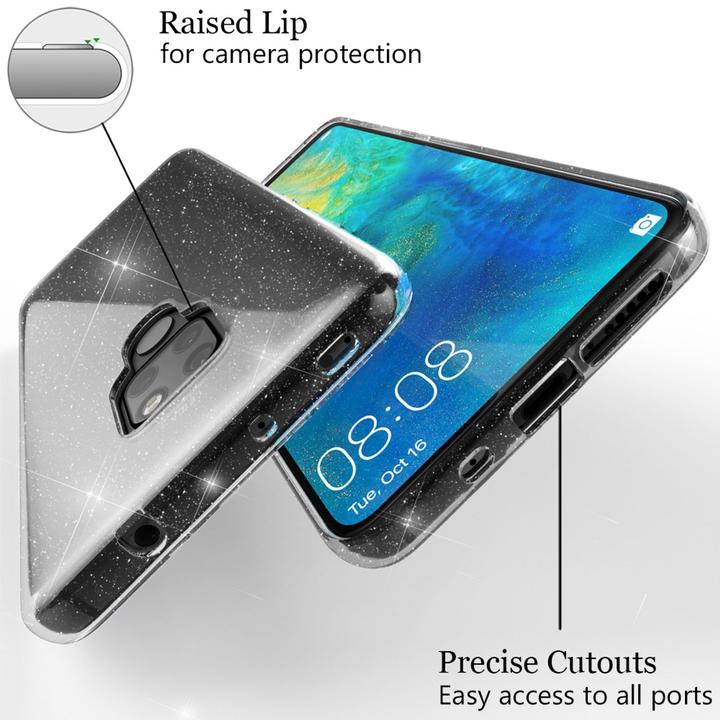 Actual product image Nalia Clear glitter silicone cover (Mate 20)